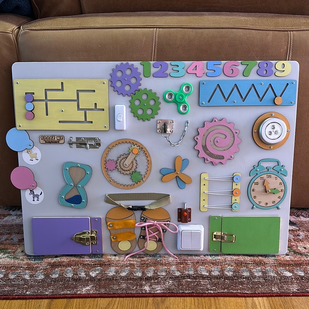 Colorful Sensory Activity Board for Kids